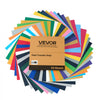 VEVOR Heat Transfer Vinyl, 50 Pack, 12 x 12 in, Assorted Colors HTV Iron on Vinyl Bundle, Easy to Cut and Weed, with Accessories, Compatible with Cutting Machines, for Various Materials, T-shirts