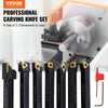 VEVOR 7 Pieces Indexable Lathe Turning Tool Holder, 3/8 in, CNC Heavy-Duty Metal Lathe Cutting Tools, with Tin Coated Carbide Inserts Aluminum Case, for Turning Grooving Threading Cut Off Holders Se