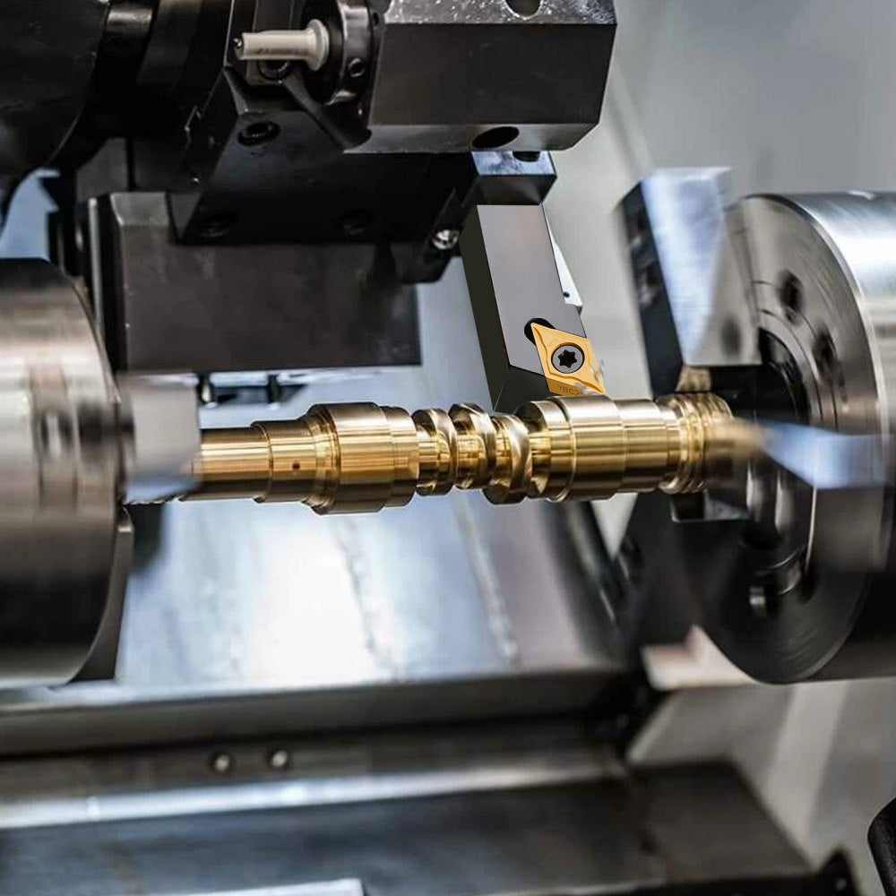VEVOR 7 Pieces Indexable Lathe Turning Tool Holder, 3/8 in, CNC Heavy-Duty Metal Lathe Cutting Tools, with Tin Coated Carbide Inserts Aluminum Case, for Turning Grooving Threading Cut Off Holders Se