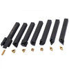 VEVOR 7 Pieces Indexable Lathe Turning Tool Holder, 3/8 in, CNC Heavy-Duty Metal Lathe Cutting Tools, with Tin Coated Carbide Inserts Aluminum Case, for Turning Grooving Threading Cut Off Holders Se