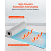 VEVOR Reflective Insulation Roll, 2 Car Garage Door Thermal Insulation Kit, 6mm 24 in x 18 ft, 4 Rolls Aluminum Foil EPE Foam Core Radiant Barrier, White PE Film Heat Shield for Garage Doors