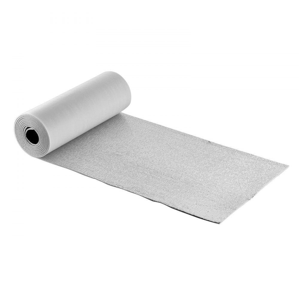 VEVOR Reflective Insulation Roll, 2 Car Garage Door Thermal Insulation Kit, 6mm 24 in x 18 ft, 4 Rolls Aluminum Foil EPE Foam Core Radiant Barrier, White PE Film Heat Shield for Garage Doors
