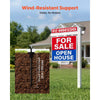 VEVOR Real Estate Sign Post, 6 ft Tall, PVC Realtor Yard Sign Holder with 47 in Arm Holds up to 36 in, Easy to Install, Wind-Resistant, for Open House and Home, Yard, Road, Outdoor, White (No Signs)