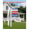 VEVOR Real Estate Sign Post, 6 ft Tall, PVC Realtor Yard Sign Holder with 36 in Arm Holds up to 24 in, Easy to Install, Wind-Resistant, for Open House and Home, Yard, Road, Outdoor, White (No Signs)