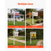 VEVOR Real Estate Sign Post, 2-Pack, 6 ft Tall, PVC Realtor Yard Sign Holder with 36 in Arm Holds up to 24 in, Easy to Install, Wind-Resistant, for Open House and Home, Yard, Road, White (No Signs)