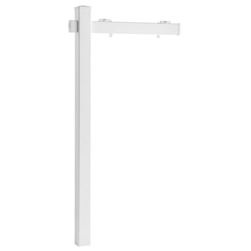 VEVOR Real Estate Sign Post, 2-Pack, 6 ft Tall, PVC Realtor Yard Sign Holder with 36 in Arm Holds up to 24 in, Easy to Install, Wind-Resistant, for Open House and Home, Yard, Road, White (No Signs)
