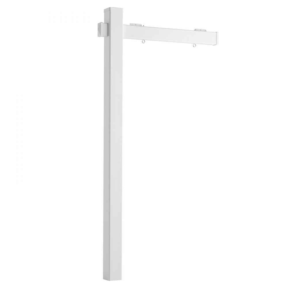 VEVOR Real Estate Sign Post, 2-Pack, 6 ft Tall, PVC Realtor Yard Sign Holder with 36 in Arm Holds up to 24 in, Easy to Install, Wind-Resistant, for Open House and Home, Yard, Road, White (No Signs)
