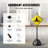VEVOR Portable Sign Post 2-Pack 5 ft Sign Stands with Hard Plastic Base, for No Parking Street Signs, Handicap Parking Sign, Movable Sign Stand with Wheels, Hardwares, Heavy-Duty Q235 Steel, Black