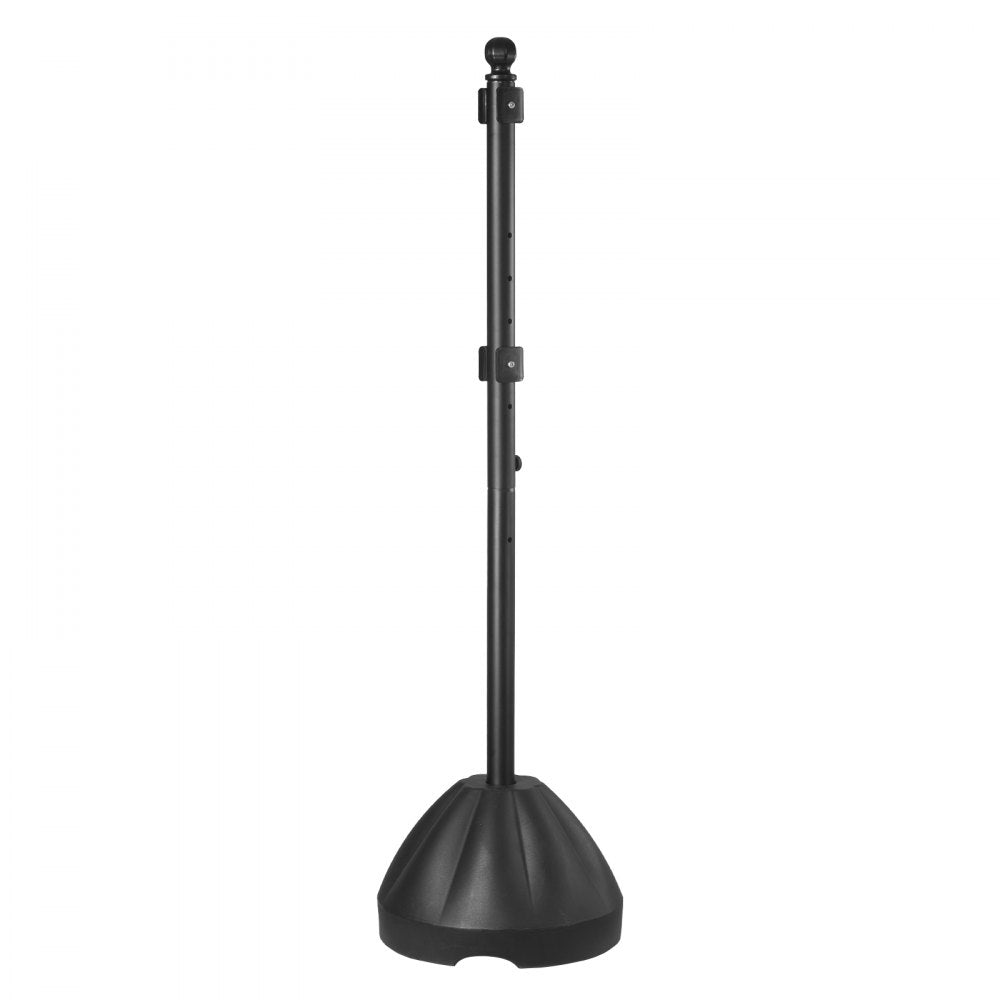 VEVOR Portable Sign Post 2-Pack 5 ft Sign Stands with Hard Plastic Base, for No Parking Street Signs, Handicap Parking Sign, Movable Sign Stand with Wheels, Hardwares, Heavy-Duty Q235 Steel, Black