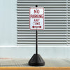VEVOR Portable Sign Post, 5 ft Cast Iron Sign Post Holder with Hard Plastic Base & Wheels,  Movable Parking Sign Stand for No Parking Street Signs, Handicap Parking Sign,  with Base, Bolts Nuts, Black