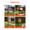 VEVOR Real Estate Sign Post, 6 ft Tall, PVC Realtor Yard Sign Holder with 36 in Arm Holds up to 24 in, Easy to Install, Wind-Resistant, for Open House and Home, Yard, Road, Outdoor, Black (No Signs)