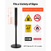VEVOR Portable Sign Post, 2-Pack, 4 ft Tall, Metal Sign Stands with Heavy Duty Cast Iron Base, Multi-Hole Design for Easy Installation, Wind-Resistant, for Indoor and Outdoor Parking, Warning, Notice