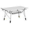 VEVOR Folding Camping Table, Portable Roll Up Side Tables, Lightweight Aluminum Beach Table with Adjustable Height, Top Mesh Layer and Carry Bag, For Outdoor BBQ Tailgating Picnic, Travel, Silver