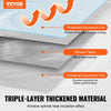 VEVOR Double Reflective Insulation Roll, Woven Fabric Radiant Barrier, 6.5 Mil 48 in x 250 ft, Aluminum Foil PE Woven Cloth Heat Reflective Shield, Thermal Insulation Roll for Window RV Roof