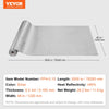 VEVOR Double Reflective Insulation Roll, Woven Fabric Radiant Barrier, 6.5 Mil 48 in x 250 ft, Aluminum Foil PE Woven Cloth Heat Reflective Shield, Thermal Insulation Roll for Window RV Roof