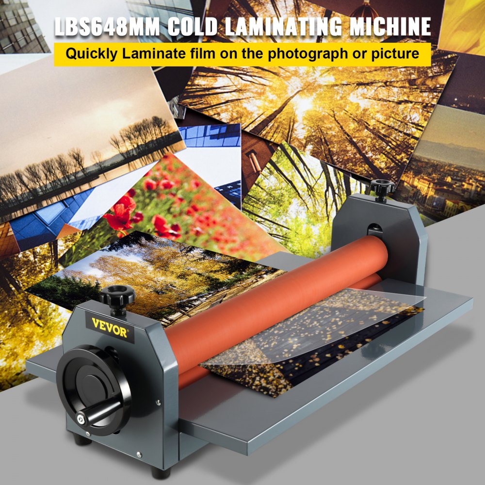 VEVOR 25.5in 648mm Manual Cold Roll Laminator Vinyl Photo Laminating Machine