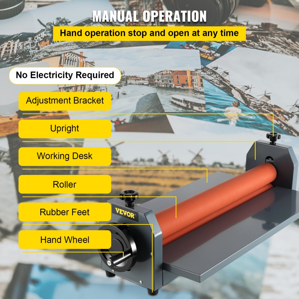 VEVOR 25.5in 648mm Manual Cold Roll Laminator Vinyl Photo Laminating Machine