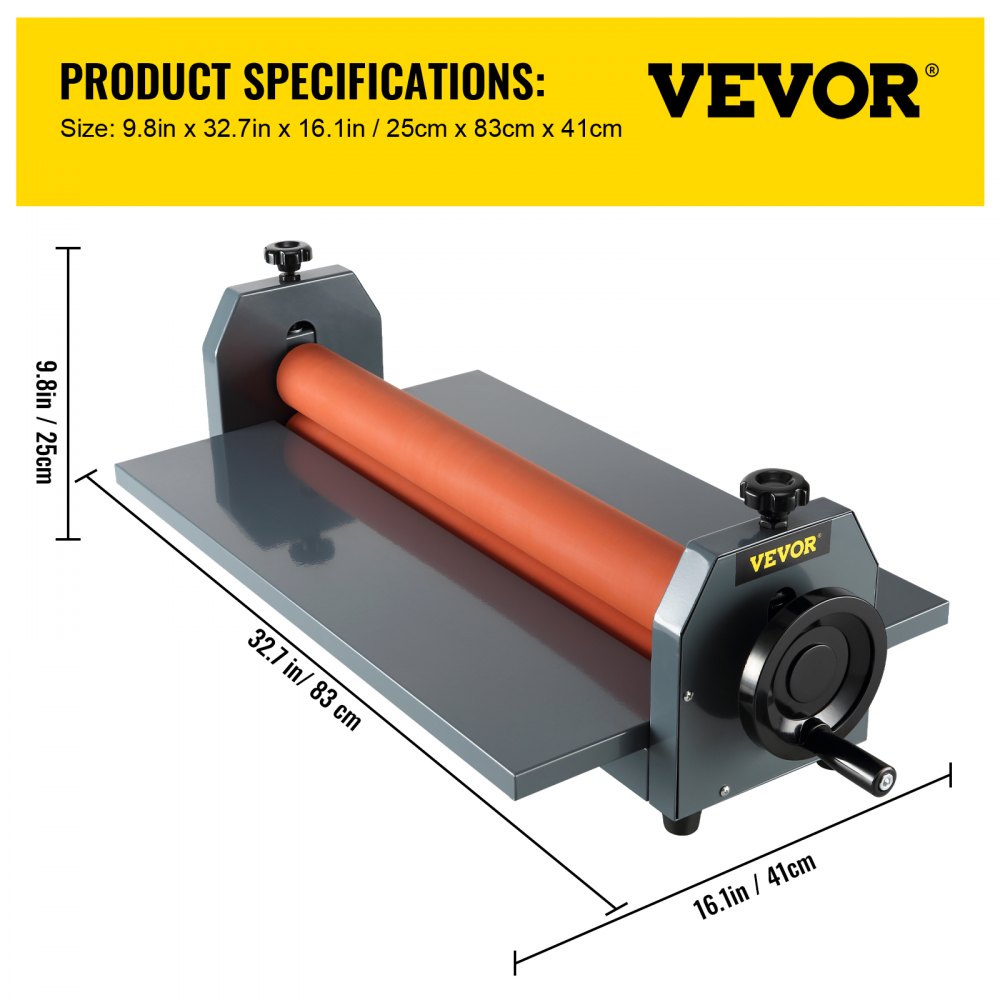 VEVOR 25.5in 648mm Manual Cold Roll Laminator Vinyl Photo Laminating Machine