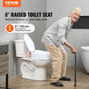 VEVOR Raised Toilet Seat, 6" Height Raised, 300 lbs Weight Capacity, Universal Toilet Seat Riser, Screw Rod Locking, with Toilet Seat, for Elderly, Handicap, Patient, Pregnant, Medical