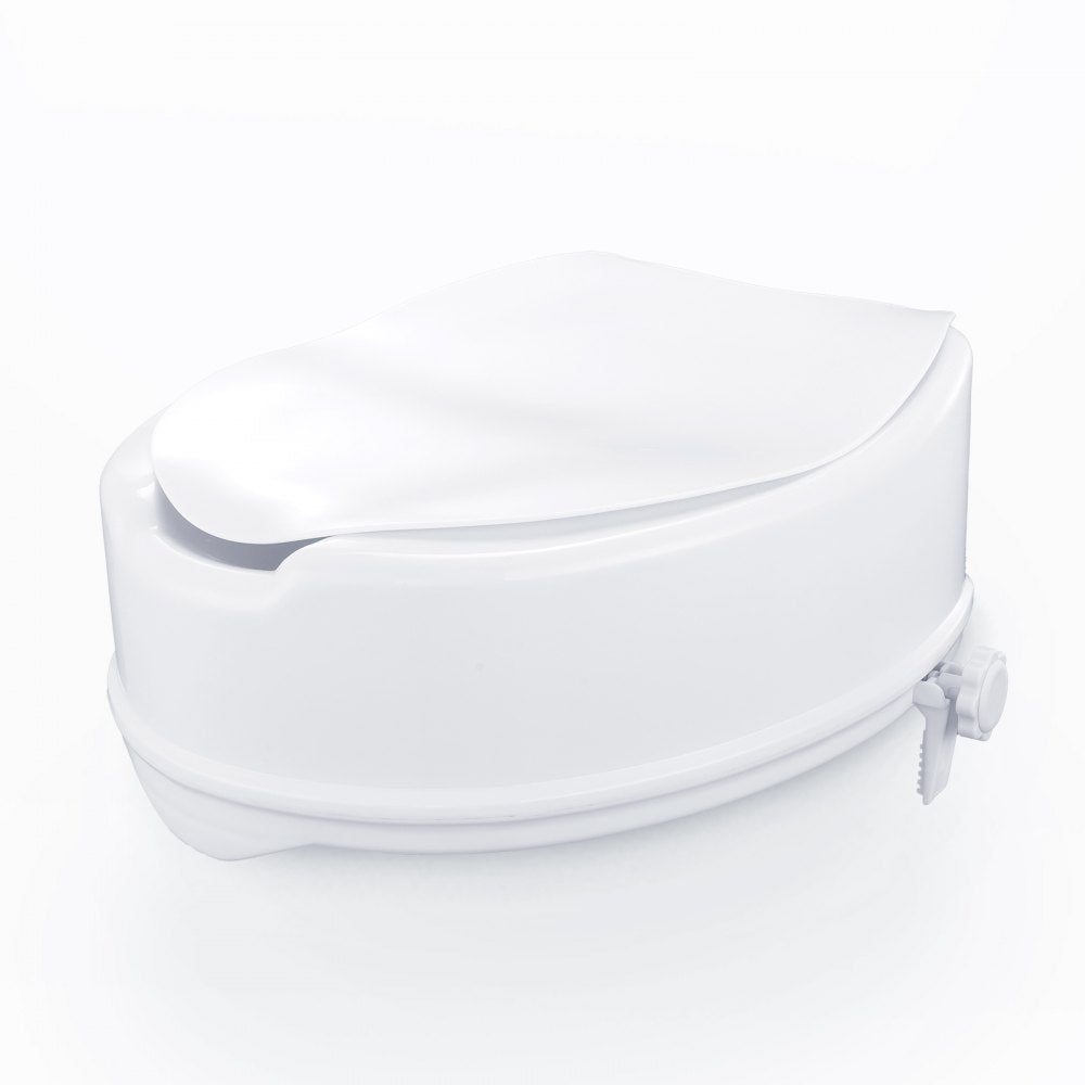 VEVOR Raised Toilet Seat, 6" Height Raised, 300 lbs Weight Capacity, Universal Toilet Seat Riser, Screw Rod Locking, with Toilet Seat, for Elderly, Handicap, Patient, Pregnant, Medical