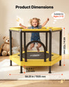 VEVOR Trampoline for Kids, Toddler Mini Trampoline, 132 lbs Capacity Indoor Outdoor Play Toys with Enclosure Net and Basketball Hoop, Easy to Assemble, Christmas Toys Birthday Gifts for Girls Boys