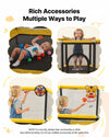 VEVOR Trampoline for Kids, Toddler Mini Trampoline, 132 lbs Capacity Indoor Outdoor Play Toys with Enclosure Net and Basketball Hoop, Easy to Assemble, Christmas Toys Birthday Gifts for Girls Boys