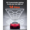 VEVOR Hexagon Garage Lights 672W 80640LM 6500K 14 Grid Systems LED Light, Bright Honeycomb Hex Car Detailing Lighting, with Rectangle Frame, Easy Install, for Garage, Warehouse, Workshop, Shop, Gym