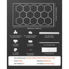 VEVOR Hexagon Garage Lights 672W 80640LM 6500K 14 Grid Systems LED Light, Bright Honeycomb Hex Car Detailing Lighting, with Rectangle Frame, Easy Install, for Garage, Warehouse, Workshop, Shop, Gym