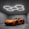 VEVOR Hexagon Garage Lights 240W 28800LM 6500K 5 Grid Systems LED Light, Bright Honeycomb Hex Car Detailing Lighting, Easy Install, Durable PC Material, for Garage, Warehouse, Workshop, Shop, Gym
