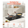 VEVOR Frying Pan Skillet, Aluminum Egg Fry Pans, 3 Piece Set (9.5, 11, 12 in), Nonsitck Heavy-Duty Skillets with Heat-Resistant Handle, Chef's Kitchen Cookware, for Gas, Electric, Induction, Grey