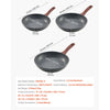 VEVOR Frying Pan Skillet, Aluminum Egg Fry Pans, 3 Piece Set (9.5, 11, 12 in), Nonsitck Heavy-Duty Skillets with Heat-Resistant Handle, Chef's Kitchen Cookware, for Gas, Electric, Induction, Grey