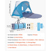 VEVOR Beach Tent Sun Shelter for 6 Person, UPF 50+ Protection, Portable Sun Shade Canopy with Carrying Bag & Sand Pockets, Lightweight and Easy Setup Beach Umbrella for Family Camping Outdoor Picnic