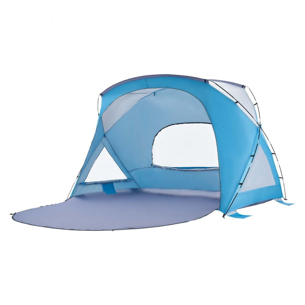VEVOR Beach Tent Sun Shelter for 6 Person Upf 50 Protection Portable Sun Shade Canopy with Carrying Bag & Sand Pockets Lightweight and Easy Setup
