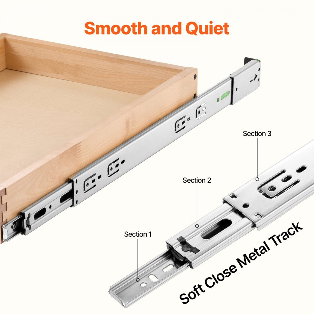 VEVOR Pull Out Cabinet Organizer, 14"W x 21"D Cabinet Drawer, Soft Close Slide out Shelf, Heavy-Duty Sliding Wood Drawer, Bottom and Side Assembly Base Cabinet Organization for Kitchen Pantry Bathroom