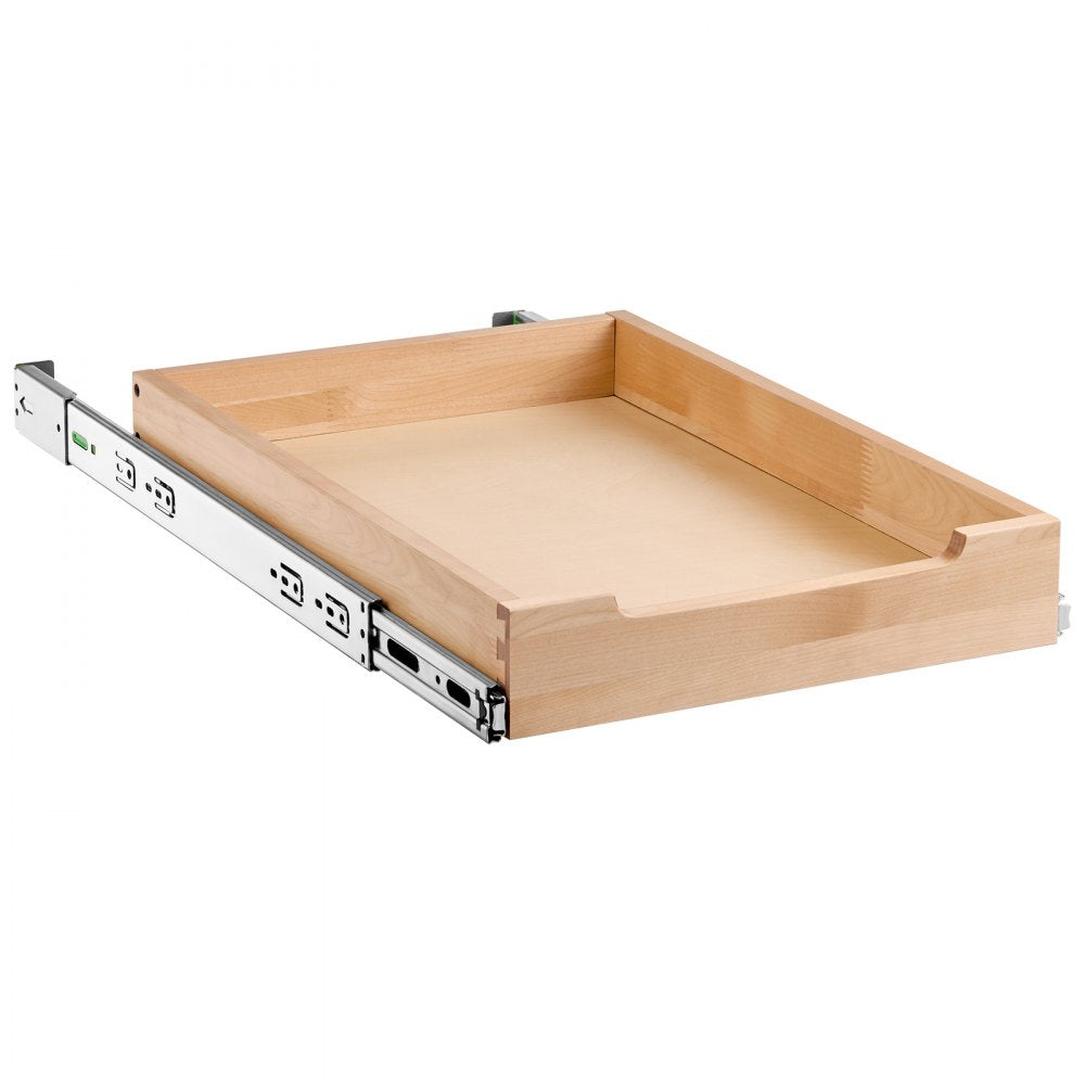 VEVOR Pull Out Cabinet Organizer, 14"W x 21"D Cabinet Drawer, Soft Close Slide out Shelf, Heavy-Duty Sliding Wood Drawer, Bottom and Side Assembly Base Cabinet Organization for Kitchen Pantry Bathroom