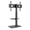 VEVOR TV Stand Mount, Swivel Tall TV Stand for 32 to 65 inch TVs, Height Adjustable Portable Floor TV Stand with Tempered Glass Base for Bedroom, Living Room