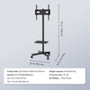 VEVOR Mobile TV Stand, Mobile TV Cart for 23 to 60 inch TVs, Height Adjustable Portable TV Stand with Wheels, with A Tray for Audio-Visual Devices, Rolling TV Stand with Mount for Bedroom, Living Room