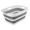 VEVOR Dog Bathtub, Collapsible Dog Bath Tub, Pet Bathing Grooming Wash Shower Station, Portable Space-saving & Stable Support, Built-In Drainage Hole for Small Pet Puppy Doggie Cat Outdoor, Gray White