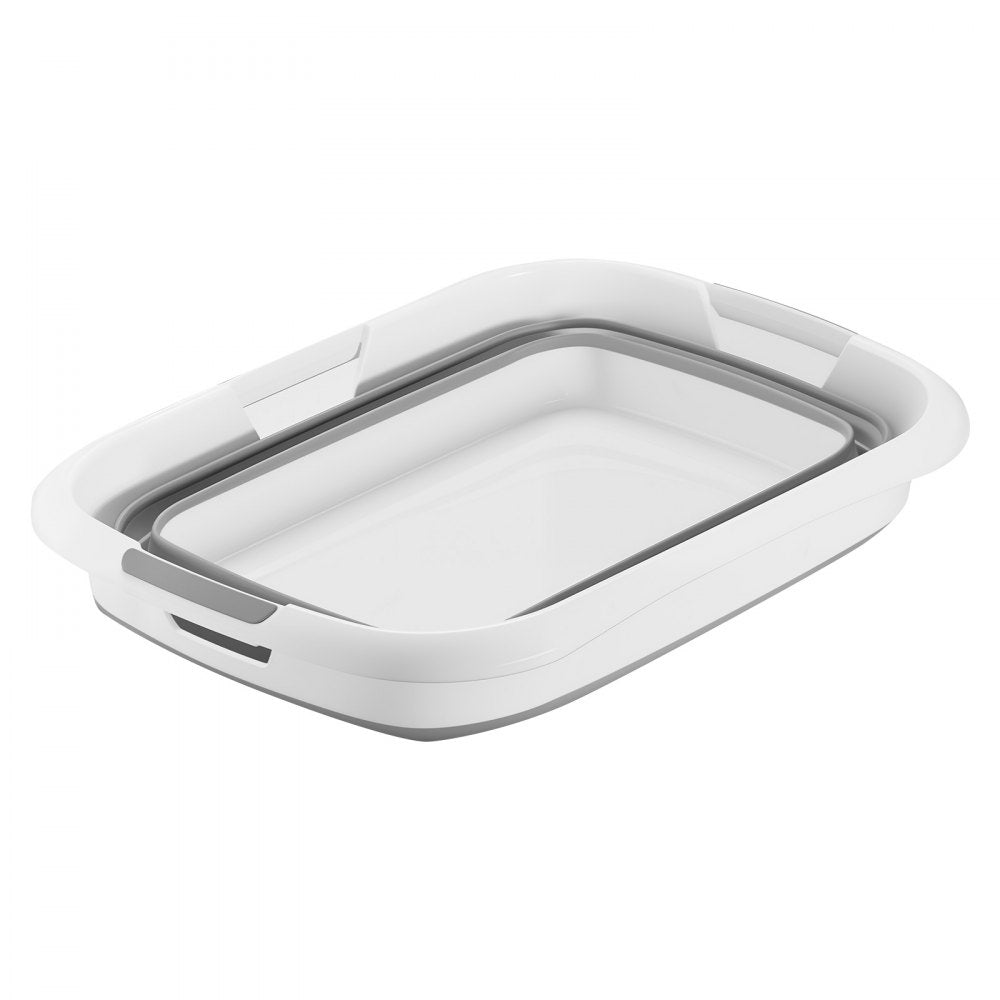 VEVOR Dog Bathtub, Collapsible Dog Bath Tub, Pet Bathing Grooming Wash Shower Station, Portable Space-saving & Stable Support, Built-In Drainage Hole for Small Pet Puppy Doggie Cat Outdoor, Gray White