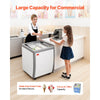 VEVOR Commercial Ice Cream Display Case, 5.6 Cu.ft Chest Freezer, Restaurant Gelato Dipping Cabinet Top Deep Freezer with Locking Casters, Sliding Glass Door, LED Lighting, Hold 4 Ice Cream Tubs