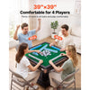 VEVOR Automatic Mahjong Table Roller Coaster Style 40 mm Folding Table, Chinese/Filipino/American Mahjong, 2 Sets of 164 Tiles, 39 x 39 in, with 4 Wheels, Hard Tabletop Cover, Cup Holders, Brown