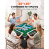 VEVOR Automatic Mahjong Table Roller Coaster Style 40 mm Folding Table&Base, Chinese/Filipino/American Mahjong, 2 Sets of 164 Tiles, 39 x 39 in, with 6 Wheels, Hard Tabletop Cover, Cup Holders, Brown