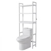 VEVOR Over the Toilet Storage, 3-Tier Adjustable Over Toilet Bathroom Organizer, Bamboo Storage Shelf Rack with 3 Hooks, Freestanding Easy Assembly Laundry Space Saver, Fit Most Toilets, White