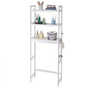 VEVOR Over the Toilet Storage, 3-Tier Adjustable Over Toilet Bathroom Organizer, Bamboo Storage Shelf Rack with 3 Hooks, Freestanding Easy Assembly Laundry Space Saver, Fit Most Toilets, White