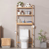 VEVOR Over the Toilet Storage, 3-Tier Adjustable Over Toilet Bathroom Organizer, Bamboo Storage Shelf Rack with 3 Hooks, Freestanding Easy Assembly Laundry Space Saver, Fit Most Toilets
