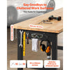 VEVOR Adjustable Workbench, 5000 lbs Capacity, 72 x 24 Inch Oak Wood Top Workstation with 4 AC Outlets & 2 USB Ports, Heavy-Duty Hardwood Worktable for Garage, Workshop, Home, Office, Commercial