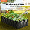 VEVOR Raised Garden Bed, 8 x 4 x 2 ft Galvanized Metal Planter Box, Outdoor Planting Boxes with Open Base, for Growing Flowers/Vegetables/Herbs in Backyard/Garden/Patio/Balcony, Dark Gray