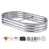 VEVOR Raised Garden Bed, 6 x 3 x 0.9 ft Galvanized Metal Planter Box, Outdoor Planting Boxes with Open Base, for Growing Flowers/Vegetables/Herbs in Backyard/Garden/Patio/Balcony, Silver