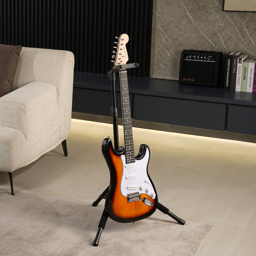 VEVOR Tripod Guitar Stand, 33 lbs/15 kg Load Capacity, Floor-Standing Foldable Guitar Stand Display Rack with 35.4-47.2 in/900-1200 mm Adjustable Height, for Guitar Acoustic Electric Classical Bass