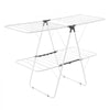 VEVOR Clothes Drying Rack, 2-Tier Foldable Laundry Dryer Rack with Sock Clips & 31 Dry Rods, Metal Height Adjustable Drying Racks for Outdoor & Indoor, Free-Standing & Space-Saving Hanger, White